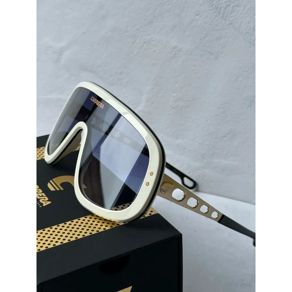 Carrera Flaglab 17 Oversized Mask Sunglasses in White